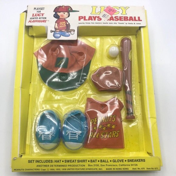 Peauts Toys Antique 95s Peanuts Lucy Baseball Play Figure Snoopy